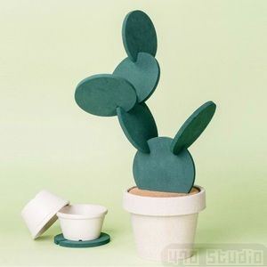 Cute practical cactus-shaped coasters，It can be assembled at will.